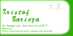 kristof baricza business card